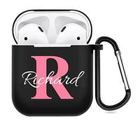 Carcasa AirPods Personalizada de 2 Lados para Apple AirPods de 1ª y 2ª Generación, Personalizable Tu Propio Estuche AirPods con Tu Nombre y Tu Foto (Negro)