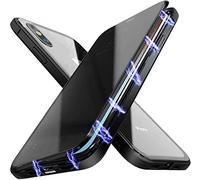 Carcasa Anti-pío para iPhone XR Funda antiespía adsorción magnética 360 Grados Anti-Spy Protección privacidad Vidrio Templado Frontal y Posterior Anti Peep Case Marco de Metal Bumper Cover,Negro