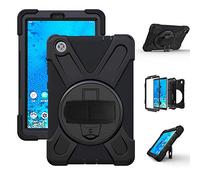 Carcasa antigolpes para Lenovo Tab M8 8" TB-8505F TB-8505X, funda protectora resistente con función y correa para Lenovo Tab M8 8" TB-8505F TB-8505X (Negro)