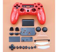 Carcasa Completa con Botones para Mando inalámbrico Sony Playstation 4 PS4 JDM-011 JDM-001 (Rojo)