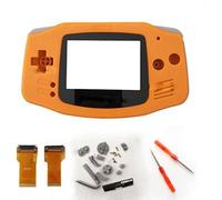 Carcasa completa Shell caso cubierta Flex cable adaptador para Nintendo Game Boy Advance GBA AGS 001 MOD Kit reemplazo naranja