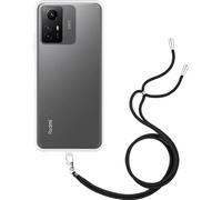 Carcasa con cordón compatible con Xiaomi Redmi Note 12S - Collar ajustable teléfono funda - transparente