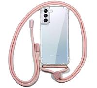 Cool Funda Transparente con Cordón Rosa para Samsung Galaxy S21