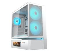 Carcasa Cougar CGR-2DA4W-MV gaming blanco vidrio templado LCD ATX