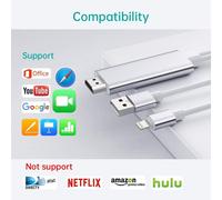 Carcasa de aleación de aluminio, 1080P de alta definición, adaptador de cable HDMI con certificación Apple MFi para duplicar la pantalla del