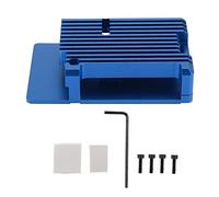 Carcasa de aleación de aluminio CNC con ranura externa y carcasa de columna caliente integrada para 4 Protección de refrigeración para proyectos de bricolaje Computadora de (Azul)