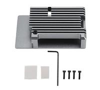Carcasa de aleación de aluminio CNC con ranura externa y carcasa de columna caliente integrada para 4 Protección de refrigeración para proyectos de bricolaje Computadora de (Gris)
