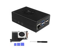 Carcasa de Aleación de Aluminio para Raspberry Pi 5, Carcasa de Radiador de Refrigeración Activa y Pasiva, Carcasa Metálica para RPi 5