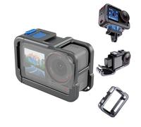 Carcasa de Aluminio Metal vlog Cage para dji Osmo Action 4 dji Action 3, Compatible con Filtro ND CPL en la cámara, Casquillo de Esqueleto con Conector de Rosca 1/4