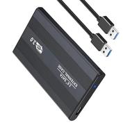 Carcasa de aluminio para discos duros de 6,35 cm, USB 3.0/USB2.0, carcasa de adaptador externo, carcasa de almacenamiento para discos duros