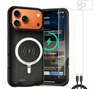 Carcasa de batería para iPhone 17 Pro Max, funda recargable portátil para teléfono, batería externa portátil 10000mAh, funda protectora con cargador externo, negro