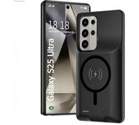 Carcasa de batería para Samsung Galaxy S25 Ultra, 10000 mAh magnética compatible con carga inalámbrica, funda protectora para cargador de batería de emergencia extendida, color negro