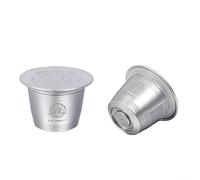Carcasa de cápsula de café, filtros de cápsulas de café reutilizables, cápsulas de café de metal con malla de filtro de acero inoxidable para cápsulas de filtro NES*Presso (3,7 x 2,7 cm)