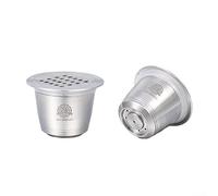 Carcasa de cápsula de café, filtros de cápsulas de café reutilizables, cápsulas de café de metal con malla de filtro de acero inoxidable para cápsulas de filtro NES*Presso (3,7 x 2,7 cm)
