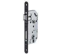 Carcasa de cerradura MONOMAX NF Eje 40 versión cilindro - maletero galvanizado, cabezal epoxi negro granitado - Modelo empotrable para puerta de entrada - Made in France - Acabado negro - THIRARD