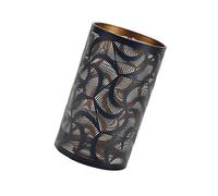 Carcasa de lámpara tallada Floral de hierro negro con Interior dorado para Base de bombilla E27, iluminación para decoración del hogar, pantalla cilíndrica
