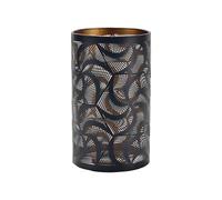Carcasa de lámpara tallada Floral de hierro negro con Interior dorado para Base de bombilla E27, iluminación para decoración del hogar, pantalla cilíndrica