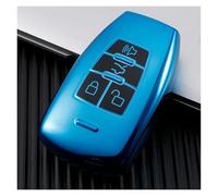 Carcasa de Llave de Coche para BAIC EU5 D50 BJ40 DJ80 TPU Coche 4 Botones Funda De Llave Remota Funda para Llave Fob Shell Titular Protector Accesorios(Blue Key Case)