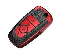 Carcasa de Llave de Coche para Ford Focus4 Edge Explorer Mondeo Trurus Mustang Ranger Protector TPU Coche 3 4 Tecla De Botón Funda Soporte Keycahin(4 buuton Red)
