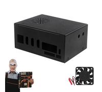 Carcasa de metal con ventilador de refrigeración, carcasa de metal sólido con ventilador de refrigeración, elegante kit de disipadores de calor de aluminio negro para una mayor protección