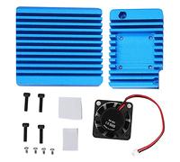 Carcasa de Mini enrutador de aleación de Aluminio Azul con Ventilador de refrigeración Integrado, Kit de Carcasa de Bricolaje para gestión térmica de CPU Compatible con Hardware