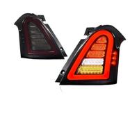 Carcasa De Montaje De Luz Trasera Automática Para Suzuki Para Swift 2004-2016 LED Flujo De Señales De Giro Conjunto De Luces Traseras Señal DRL Freno Marcha Atrás(Black and Red)