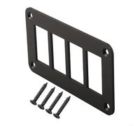 Carcasa de panel de interruptor basculante para vehículos, soporte de aluminio negro para interruptores de 2 vías, 3 vías, 4 vías y 5 vías (4 vías)
