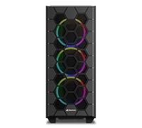 Carcasa de PC Sharkoon RGB HEX negra | Torre ATX | Ventana de cristal | Airfl...