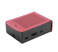 Carcasa de Placa Base de Metal para Placa Base Accesorio Superficie del Orificio de Escape con un Soporte Móvil (Rojo)