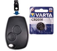 Carcasa de Repuesto para el Control Remoto de Radio Renault Car Key con 2 Botones + batería para Renault Twingo II Clio III Kangoo II Modo Viento Master IV