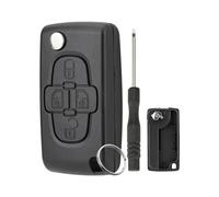 Carcasa de repuesto para llave de coche de 4 botones, compatible con Peugeot 807 1007, funda plegable con destornillador y llavero cuchillas VA2 CE0523