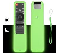 Carcasa de silicona compatible con LG MR25GA TV Mágica Mando a distancia Carcasa protectora a prueba de golpes con un cordón (verde fluorescente)