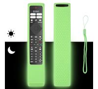 Carcasa de silicona compatible con Philips HR45B-GJ01 HR45B-GJ06 BRC0984501 398GM10BEPHNR041SY TV Mando a distancia Carcasa protectora a prueba de golpes con un cordón (verde fluorescente)