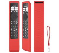 Carcasa de silicona compatible con Philips HR45B-GJ01 HR45B-GJ06 YKF474-B013 BRC0984501 398GM10BEPHNR041SY TV Mando a distancia Carcasa protectora a prueba de golpes con un cordón (rojo)