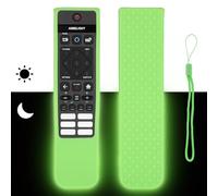 Carcasa de silicona compatible con Philips SRC-3216-12 SRC-3216-06S SRC-3215-01 SRC-3215-06 TV Mando a distancia Carcasa protectora a prueba de golpes con un cordón (verde fluorescente)