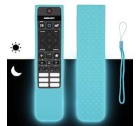 Carcasa de silicona compatible con Philips SRC-3216-12 SRC-3216-06S SRC-3215-01 SRC-3215-06 TV Mando a distancia Carcasa protectora a prueba de golpes con un cordón (azul fluorescente)