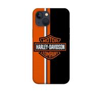 Carcasa de silicona flexible transparente para Apple iPhone impresa en Francia, Harley Davidson Orange (iPhone 15)