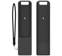 Carcasa de silicona luminosa para mando a distancia LG MR25GA con cordón, diseño que brilla en la oscuridad para una fácil ubicación en condiciones de poca luz (negro)