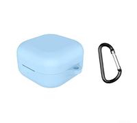 Carcasa de silicona para Galaxy Buds 4/4 Pro, resistente a los arañazos, con gancho, antihuellas, color azul claro