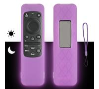 Carcasa de Silicona para Mando a Distancia Compatible con Samsung BN59-01432A BN59-01432D BN59-01432J TV Mando a Distancia Funda Protectora a Prueba de Golpes con un cordón (Púrpura Fluorescente)