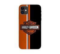 Carcasa de silicona transparente transparente para Apple iPhone impresa en Francia, Harley Davidson Orange (iPhone 11)