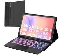Carcasa de teclado para Samsung Galaxy Tab S10 Lite S10 FE/S9 FE/S9 de 10,9": teclado retroiluminado de 7 colores para S10Lite Tablet 2025 - Teclados Azerty francés inalámbricos desmontables con