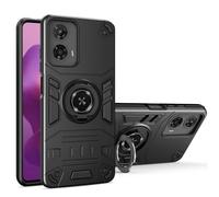 Carcasa de telefono Funda protectora completa for Motorola Moto G04/G24/E14/G04S 2024, de grado militar, de doble capa, resistente a los golpes y con soporte. Funda trasera para smartphone(Svart)