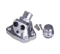 Carcasa de termostato de cuello giratorio plateado compatible con manguera de radiador K Series K20 K24 K Swap