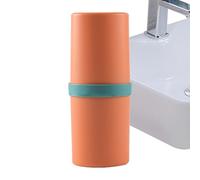 Carcasa de Toothbrush genérica, portátil Toothbrush Box with Cover, Leakproof Multi-Function Storage Case, Travel-Friendly for Camping, Gym, Dorm, Hotel, Backpacking, and School Use, naranja, Se