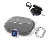 Carcasa de TPU compatible con JBL Sense Lite funda de carga antigolpes con llavero compatible con carga inalámbrica compatible con auriculares Bluetooth (transparente)