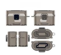 Carcasa de TPU transparente para auriculares Sony WF-1000XM6, funda protectora simple transparente a prueba de golpes y polvo, con soporte y gancho integrados (gris transparente)