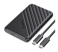 Carcasa Disco Duro 2.5", ORICO 6Gbps Caja Disco Duro USB C 3.1 Gen 2 para HDD SSD SATA I/II/III de 7mm y 9.5mm de Altura con Cable USB, Sopporta UASP, TRIM, no Requiere Herramientas(Negro, 25PW1C-C)