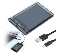 Carcasa Disco Duro 2,5", USB 3.1 externo 6 Gbps Caja Disco Duro 2.5 Pulgadas para HDD USB 3.1 a SATA SSD HDD Caddy de 7mm y 9.5mm de Altura con Cable Type-A Sopporta UASP Trim no Requiere Herramientas