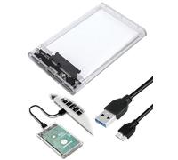 Carcasa Disco Duro 2,5" USB C 3.1 Gen 2, Caja Externa para HDD SSD SATA I/II/III de 7mm y 9.5mm de Altura, Soporta UASP y Trim, Sin Necesidad de Herramientas, Diseño Transparente, Incluye Cable USB